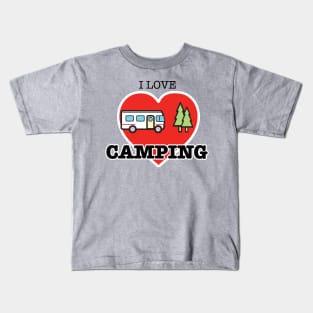 I Love Camping - Heart and Motorhome - Class A Kids T-Shirt